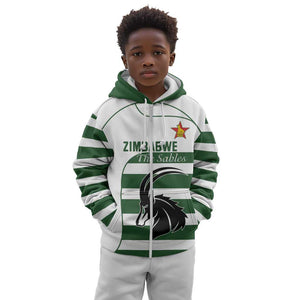 Custom Zimbabwe Sables Rugby Kid Hoodie Go Champion - African Pride