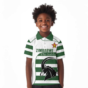 Custom Zimbabwe Sables Rugby Kid Polo Shirt Go Champion - African Pride
