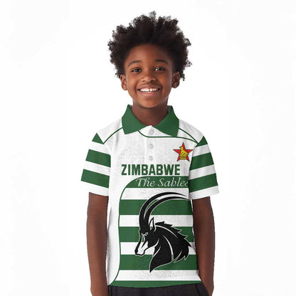 Custom Zimbabwe Sables Rugby Kid Polo Shirt Go Champion - African Pride