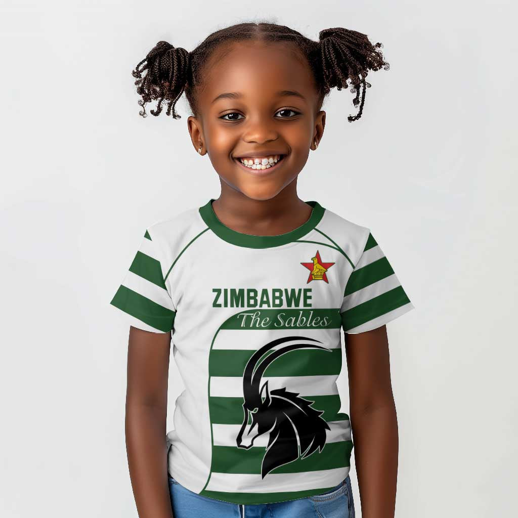 Custom Zimbabwe Sables Rugby Kid T shirt Go Champion - African Pride