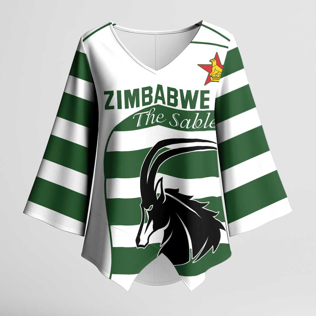 Custom Zimbabwe Sables Rugby Kimono Sleeve Blouse Go Champion
