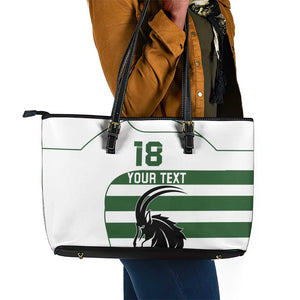 Custom Zimbabwe Sables Rugby Leather Tote Bag Go Champion - African Pride