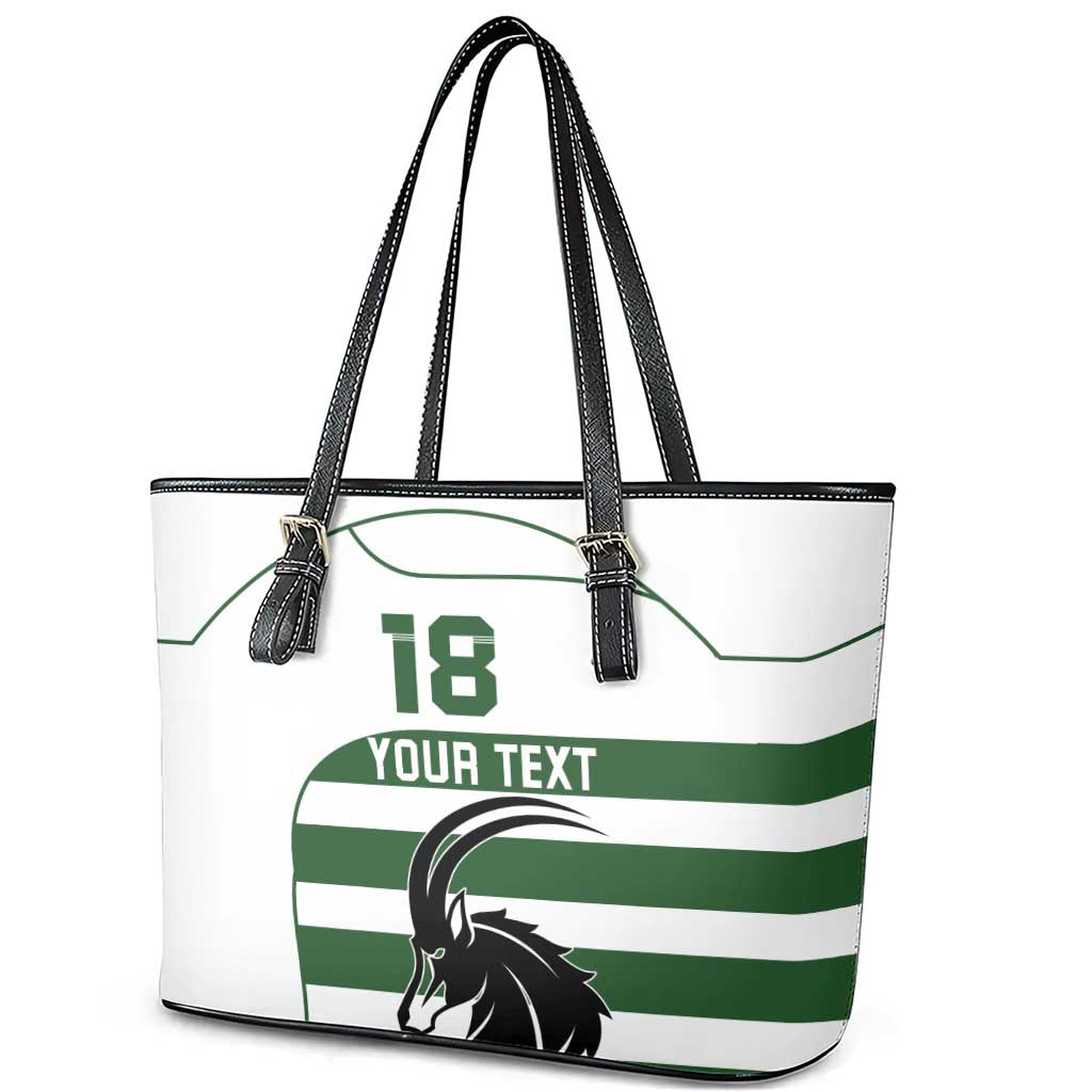 Custom Zimbabwe Sables Rugby Leather Tote Bag Go Champion - African Pride