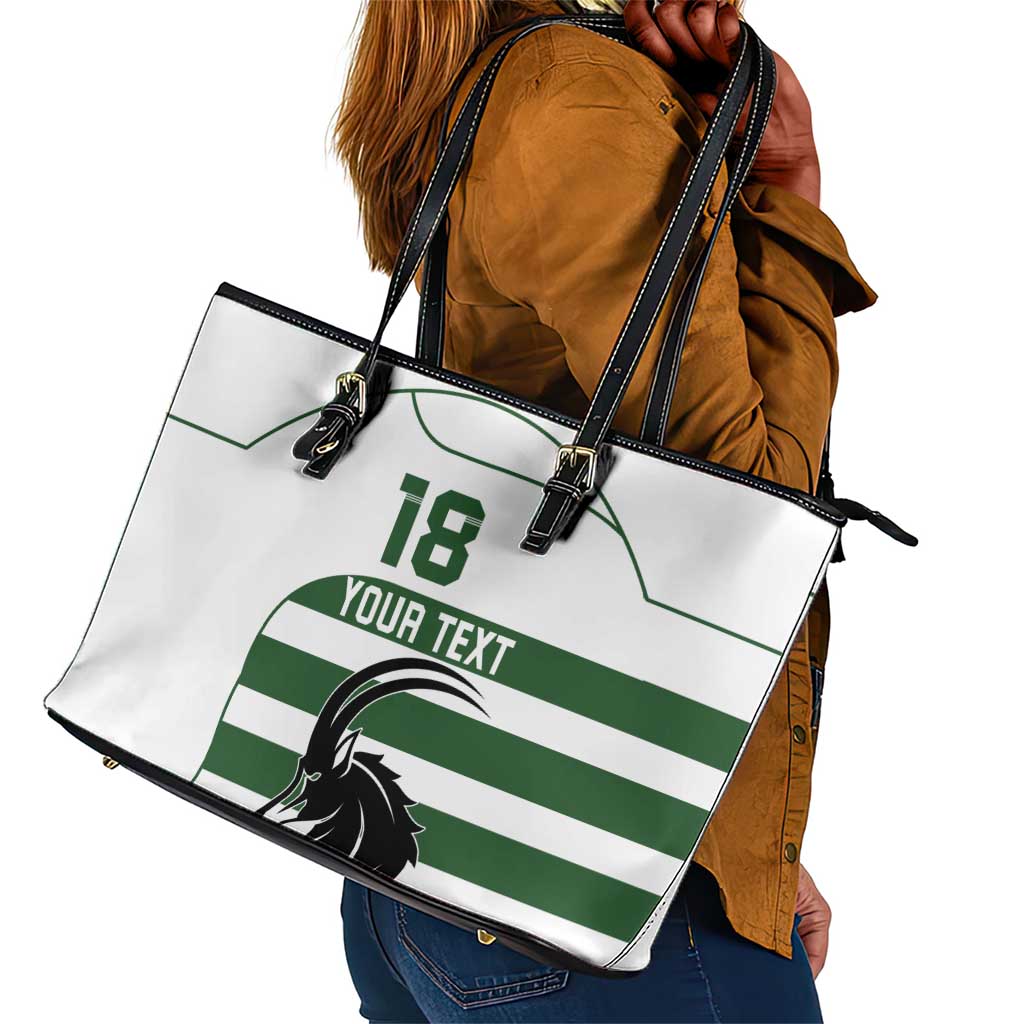 Custom Zimbabwe Sables Rugby Leather Tote Bag Go Champion - African Pride
