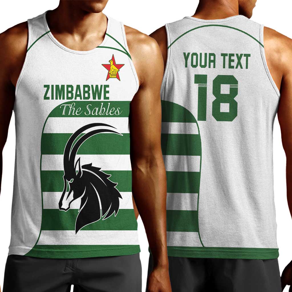 Custom Zimbabwe Sables Rugby Men Tank Top Go Champion - African Pride