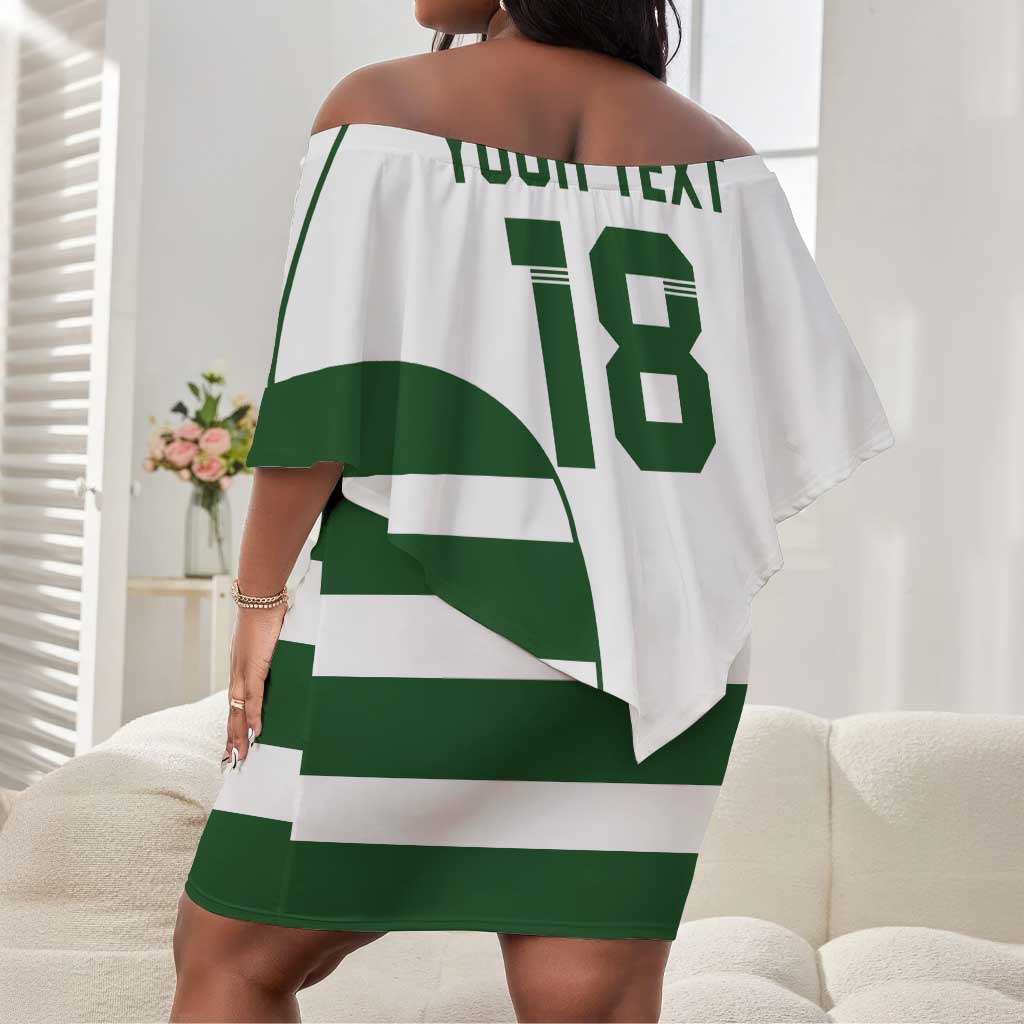 Custom Zimbabwe Sables Rugby Off Shoulder Short Dress Go Champion - African Pride