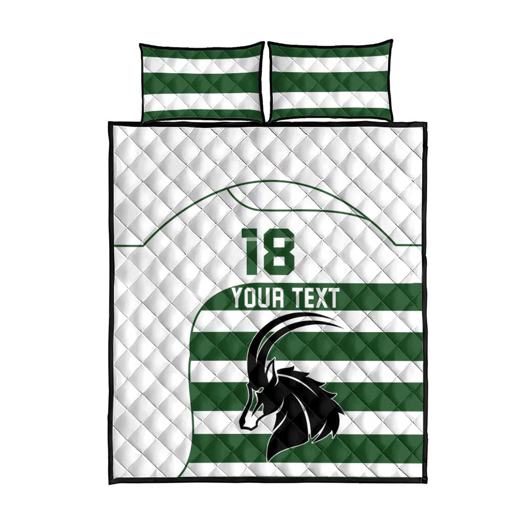 Custom Zimbabwe Sables Rugby Quilt Bed Set Go Champion - African Pride