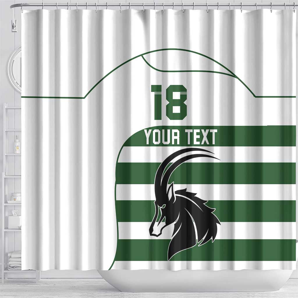 Custom Zimbabwe Sables Rugby Shower Curtain Go Champion - African Pride