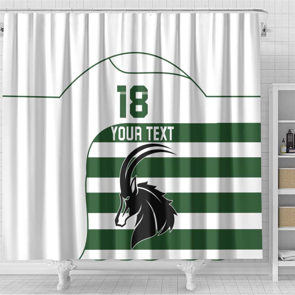 Custom Zimbabwe Sables Rugby Shower Curtain Go Champion - African Pride