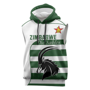 Custom Zimbabwe Sables Rugby Sleeveless Hoodie Go Champion - African Pride