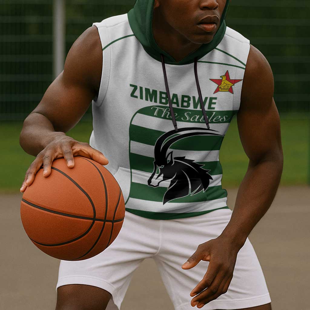 Custom Zimbabwe Sables Rugby Sleeveless Hoodie Go Champion - African Pride