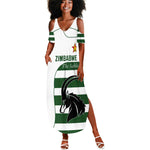 Custom Zimbabwe Sables Rugby Summer Maxi Dress Go Champion - African Pride