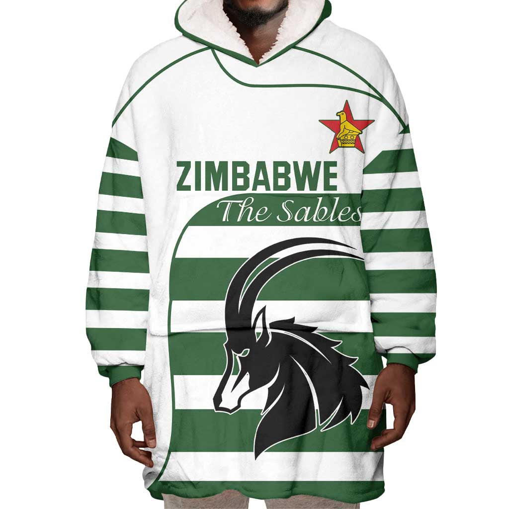 Custom Zimbabwe Sables Rugby Wearable Blanket Hoodie Go Champion - African Pride