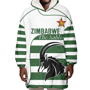 Custom Zimbabwe Sables Rugby Wearable Blanket Hoodie Go Champion - African Pride