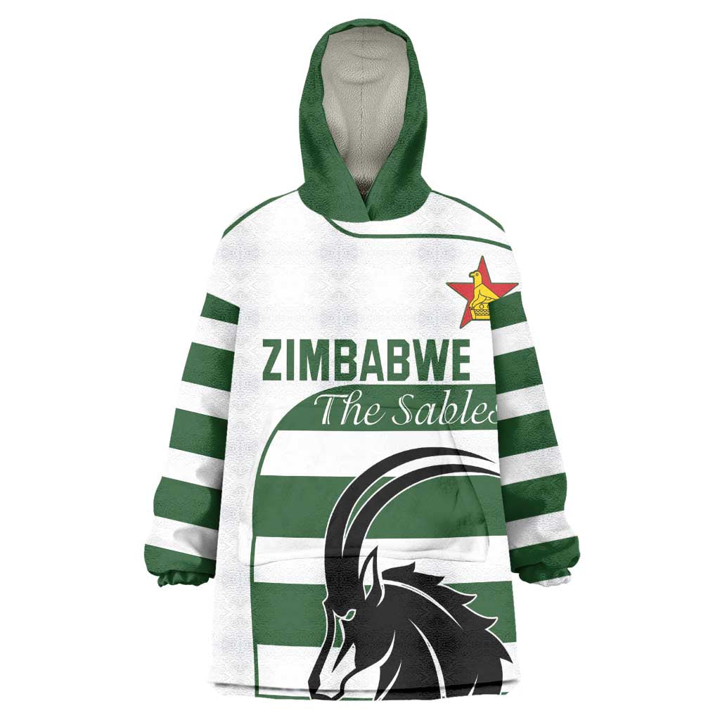 Custom Zimbabwe Sables Rugby Wearable Blanket Hoodie Go Champion - African Pride