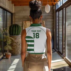 Custom Zimbabwe Sables Rugby Women Sleeveless Polo Shirt Go Champion - African Pride