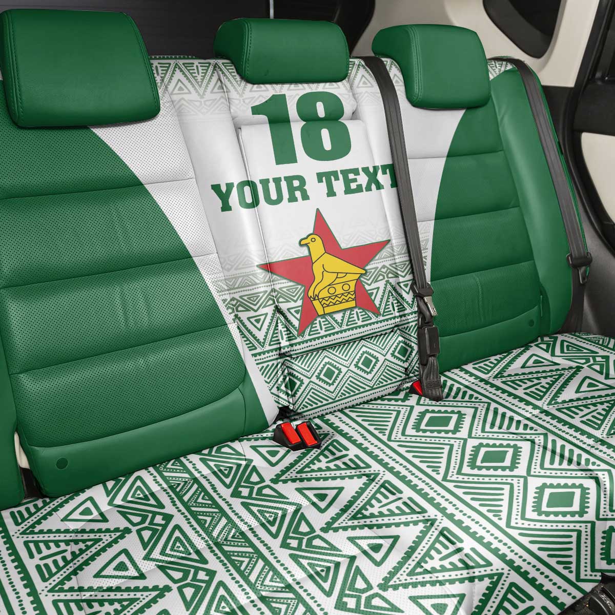 Custom Zimbabwe Sables Rugby Back Car Seat Cover African Patterns - African Pride