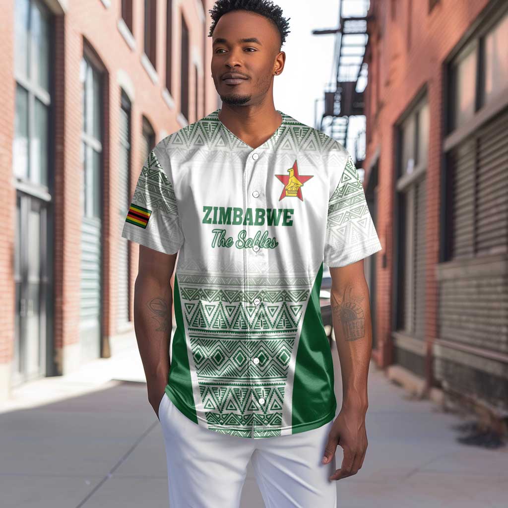 Custom Zimbabwe Sables Rugby Baseball Jersey African Patterns - African Pride
