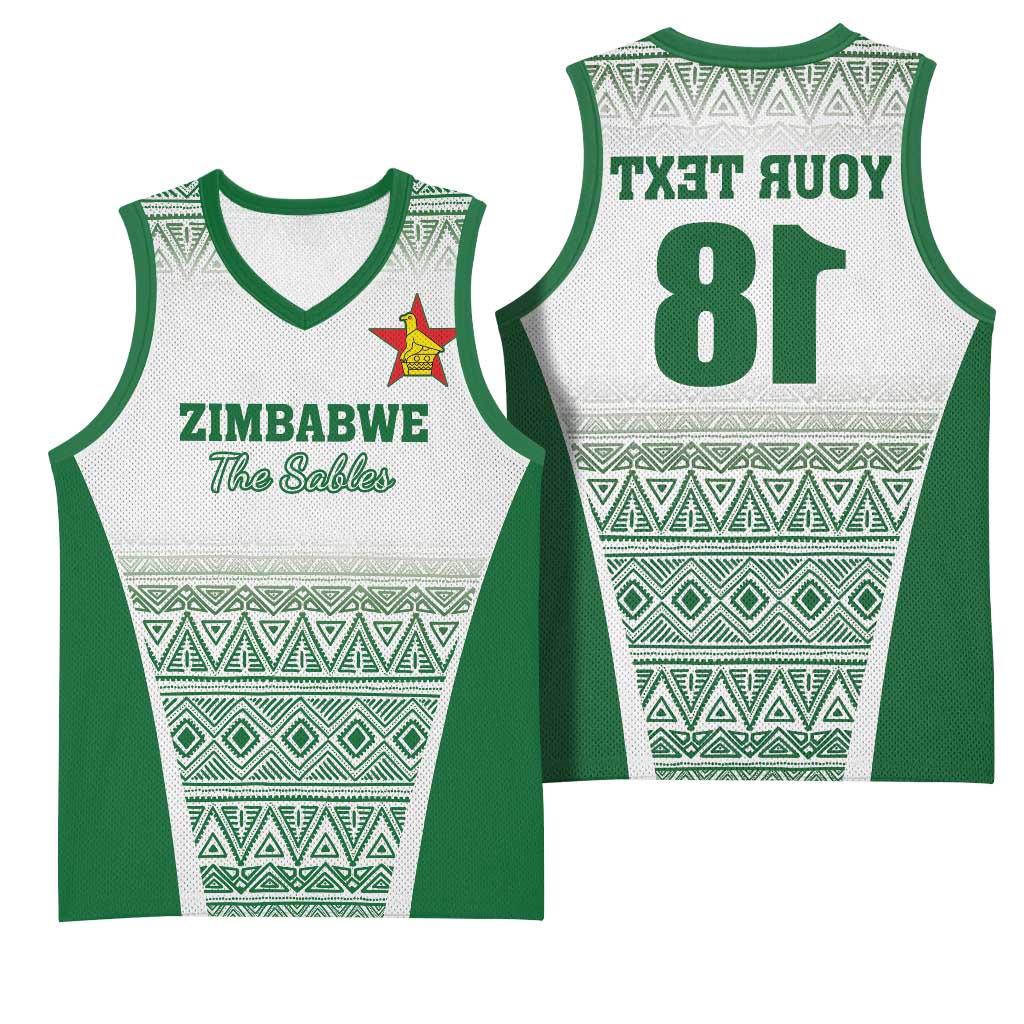 Custom Zimbabwe Sables Rugby Basketball Jersey African Patterns - African Pride