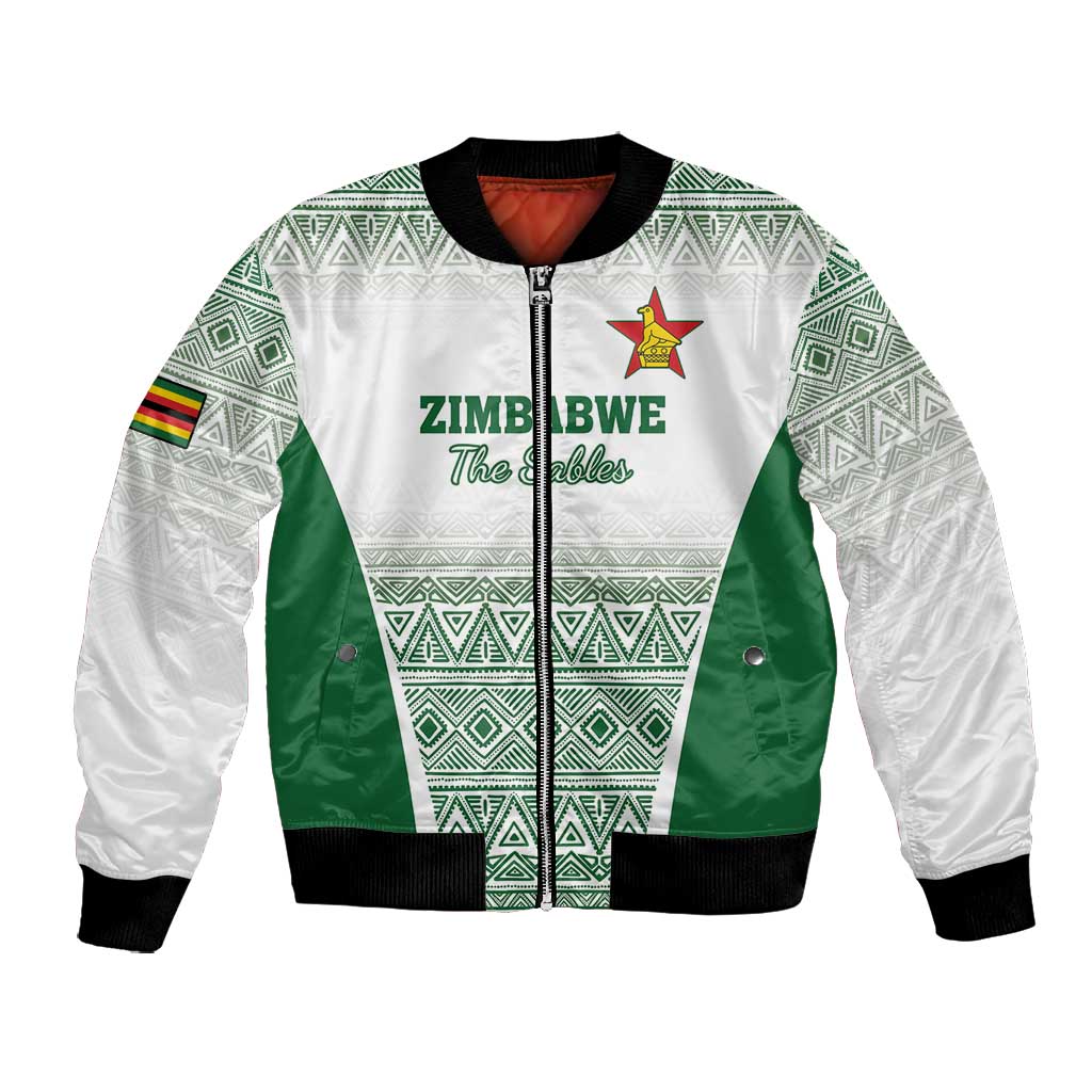 Custom Zimbabwe Sables Rugby Bomber Jacket African Patterns - African Pride