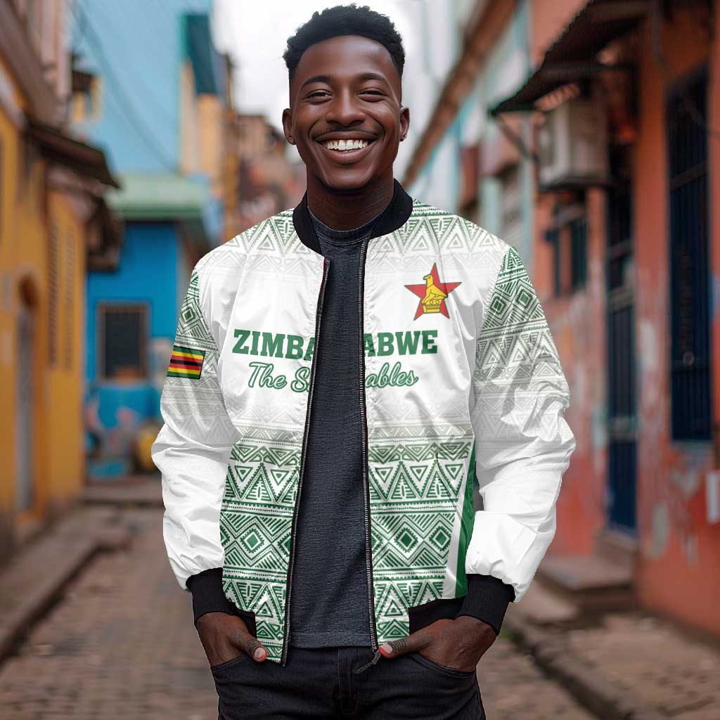 Custom Zimbabwe Sables Rugby Bomber Jacket African Patterns - African Pride