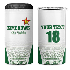 Custom Zimbabwe Sables Rugby 4 in 1 Can Cooler Tumbler African Patterns - African Pride