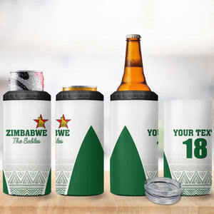 Custom Zimbabwe Sables Rugby 4 in 1 Can Cooler Tumbler African Patterns - African Pride