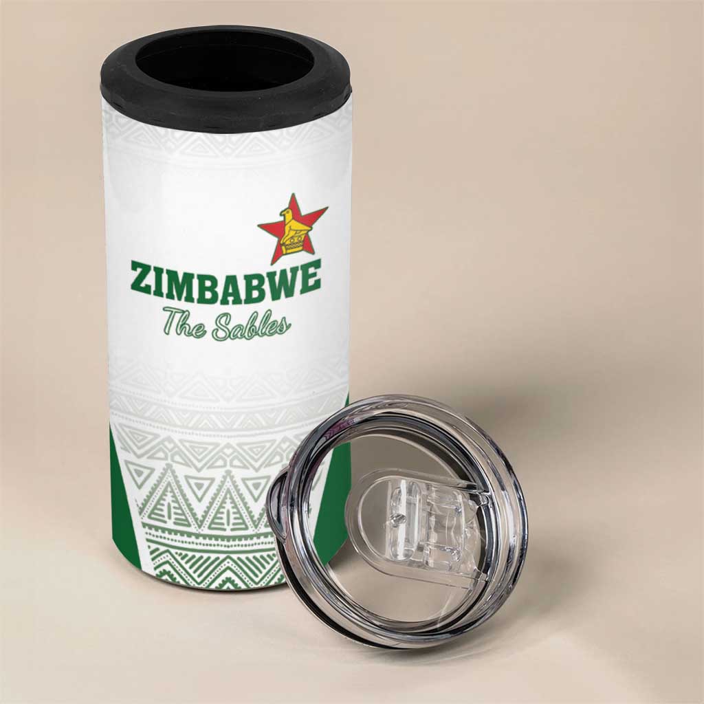 Custom Zimbabwe Sables Rugby 4 in 1 Can Cooler Tumbler African Patterns - African Pride