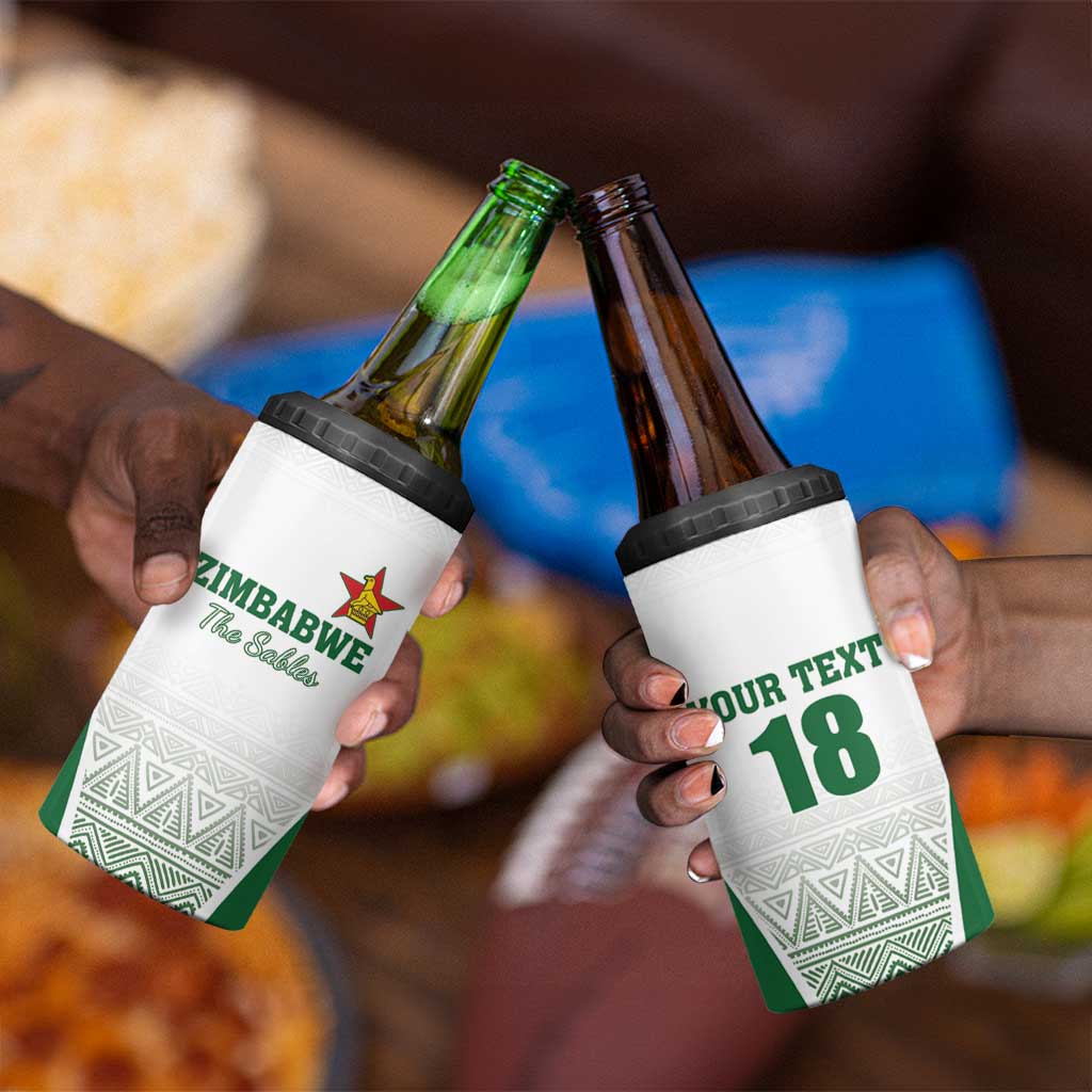 Custom Zimbabwe Sables Rugby 4 in 1 Can Cooler Tumbler African Patterns - African Pride