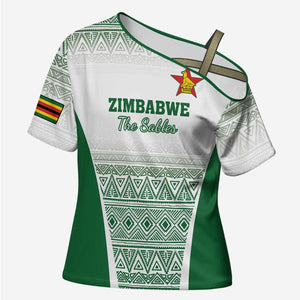 Custom Zimbabwe Sables Rugby Cross Shoulder Shirt African Patterns