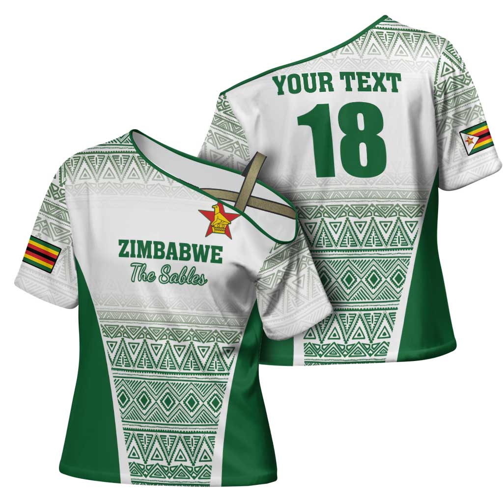 Custom Zimbabwe Sables Rugby Cross Shoulder Shirt African Patterns