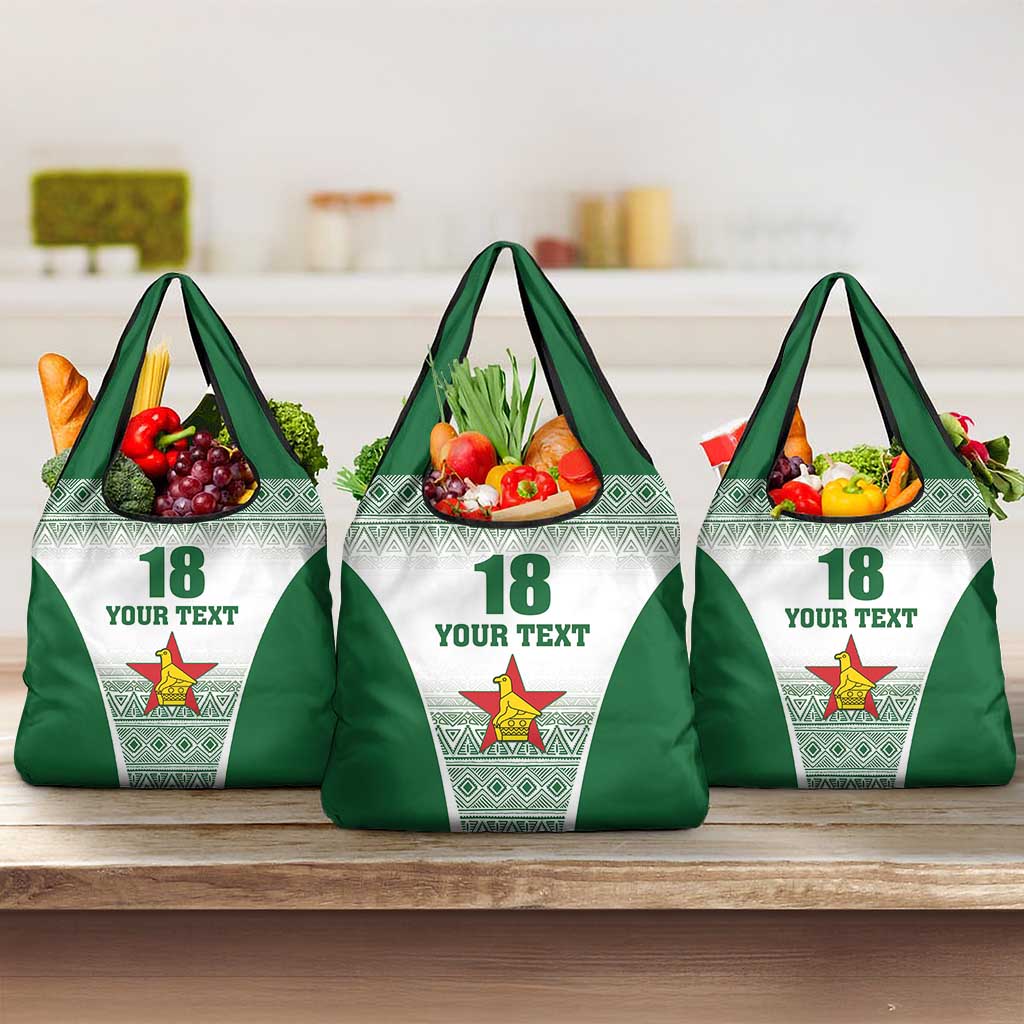 Custom Zimbabwe Sables Rugby Grocery Bag African Patterns - African Pride