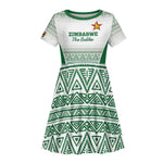 Custom Zimbabwe Sables Rugby Kid Short Sleeve Dress African Patterns - African Pride