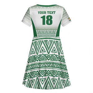 Custom Zimbabwe Sables Rugby Kid Short Sleeve Dress African Patterns - African Pride