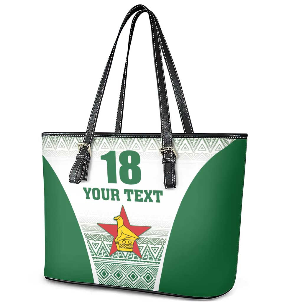 Custom Zimbabwe Sables Rugby Leather Tote Bag African Patterns - African Pride