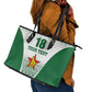 Custom Zimbabwe Sables Rugby Leather Tote Bag African Patterns - African Pride