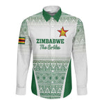 Custom Zimbabwe Sables Rugby Long Sleeve Button Shirt African Patterns - African Pride