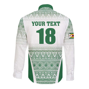 Custom Zimbabwe Sables Rugby Long Sleeve Button Shirt African Patterns - African Pride