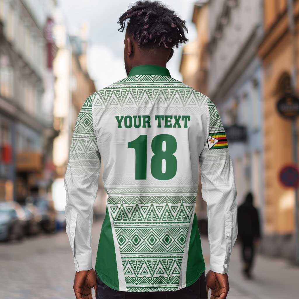 Custom Zimbabwe Sables Rugby Long Sleeve Button Shirt African Patterns - African Pride