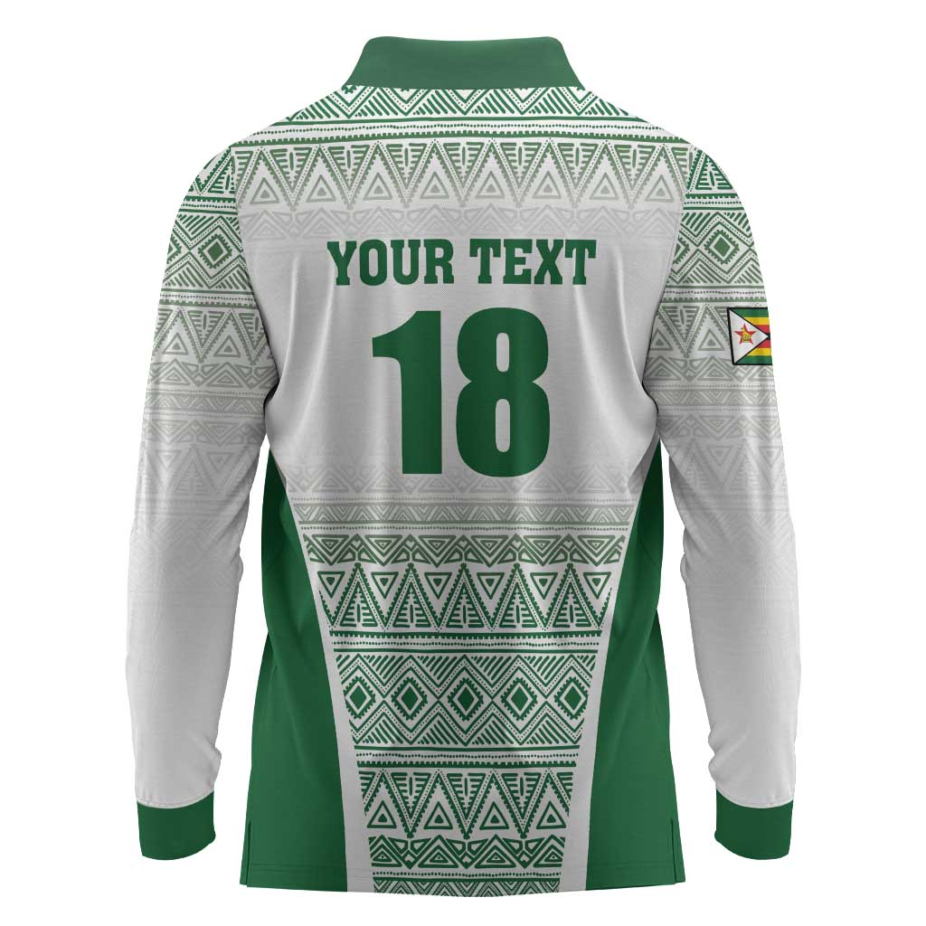 Custom Zimbabwe Sables Rugby Long Sleeve Polo Shirt African Patterns - African Pride