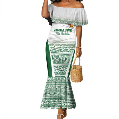 Custom Zimbabwe Sables Rugby Mermaid Dress African Patterns - African Pride