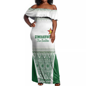 Custom Zimbabwe Sables Rugby Off Shoulder Maxi Dress African Patterns - African Pride