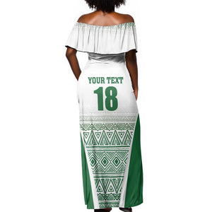 Custom Zimbabwe Sables Rugby Off Shoulder Maxi Dress African Patterns - African Pride