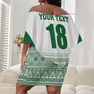 Custom Zimbabwe Sables Rugby Off Shoulder Short Dress African Patterns - African Pride