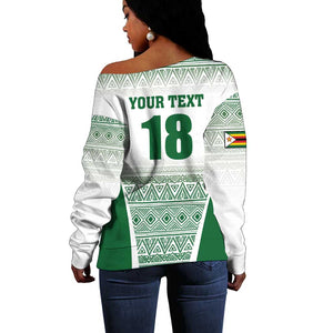 Custom Zimbabwe Sables Rugby Off Shoulder Sweater African Patterns - African Pride