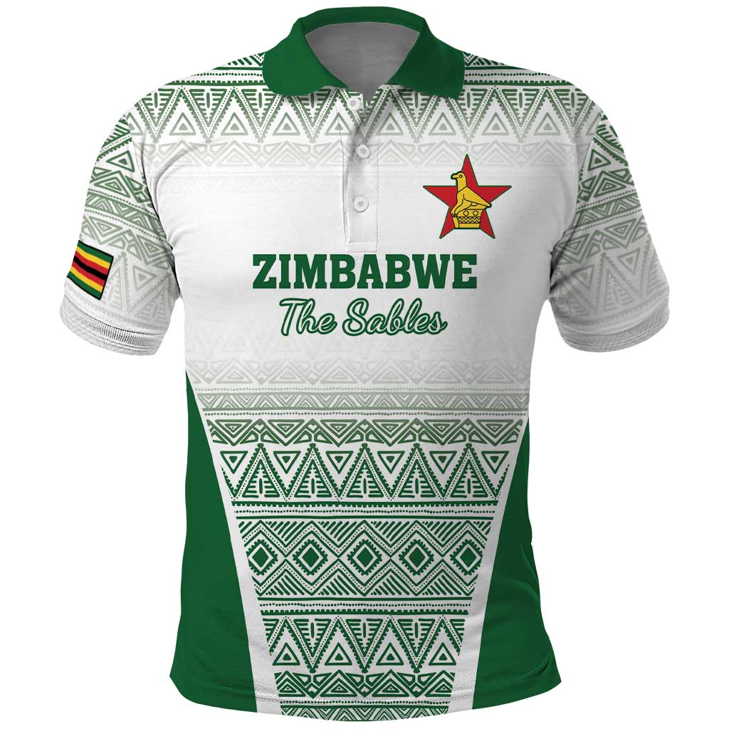 Custom Zimbabwe Sables Rugby Polo Shirt African Patterns - African Pride