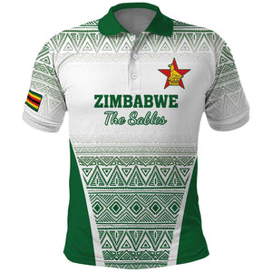 Custom Zimbabwe Sables Rugby Polo Shirt African Patterns - African Pride