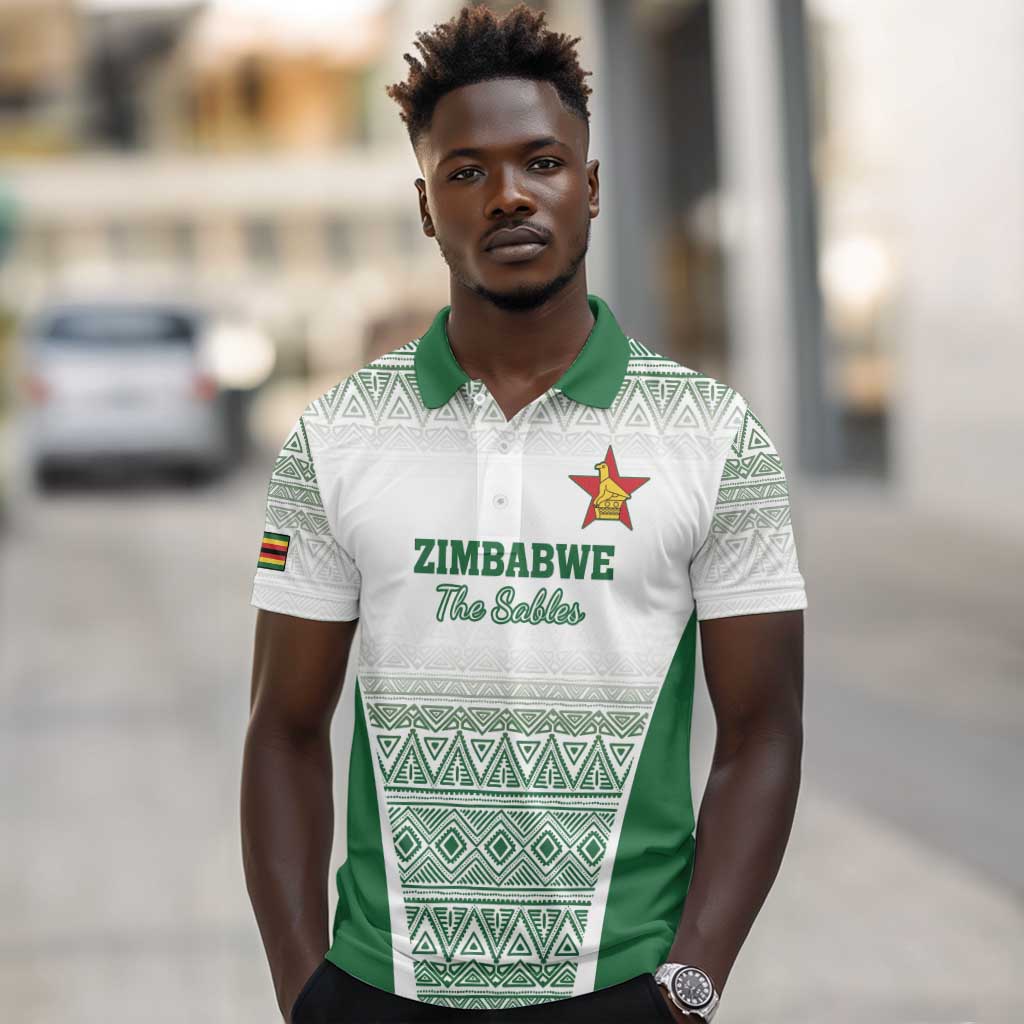 Custom Zimbabwe Sables Rugby Polo Shirt African Patterns - African Pride