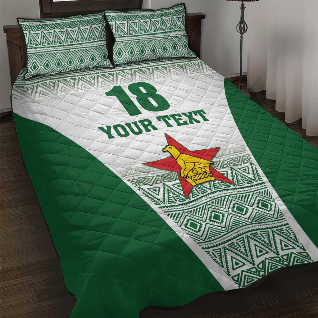Custom Zimbabwe Sables Rugby Quilt Bed Set African Patterns - African Pride
