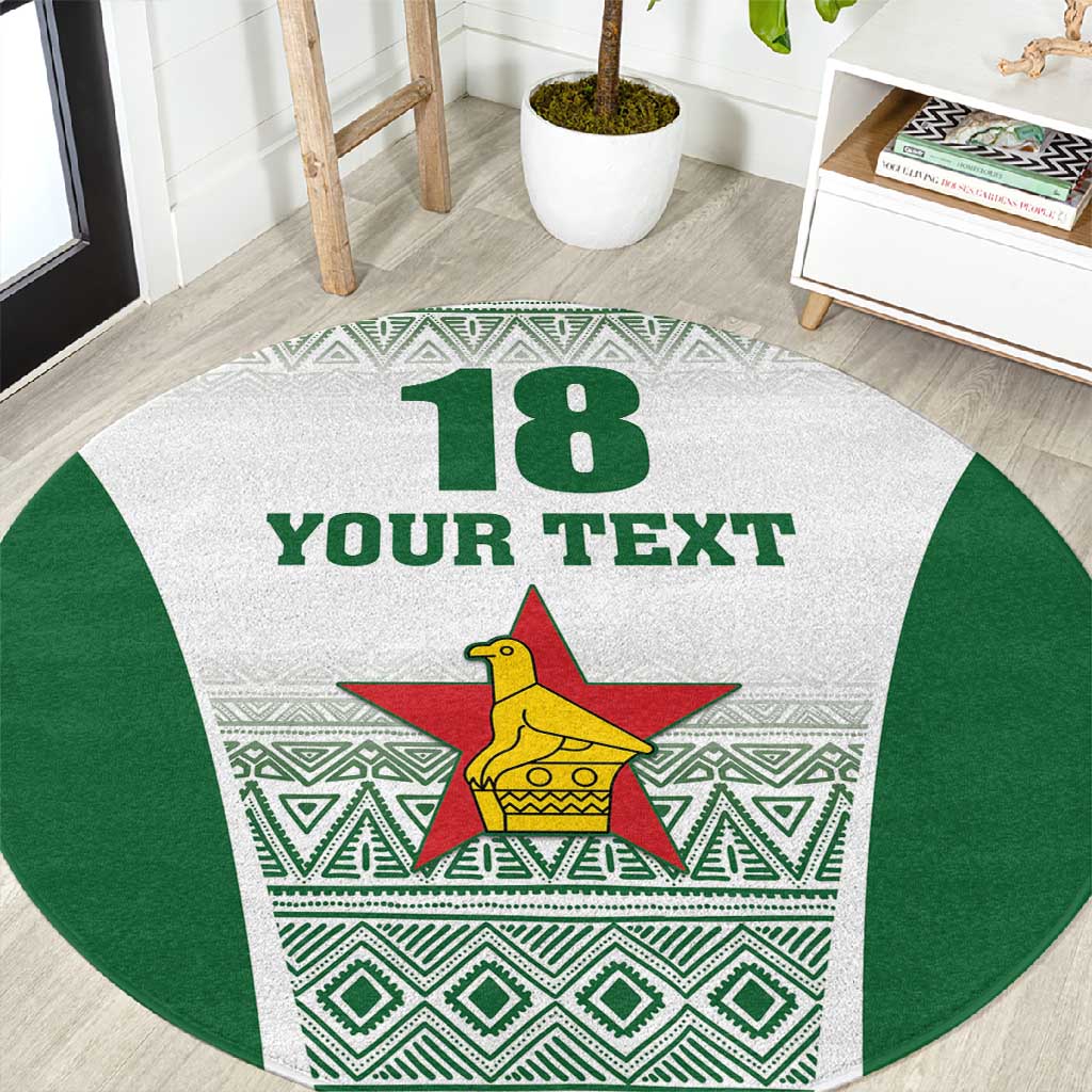 Custom Zimbabwe Sables Rugby Round Carpet African Patterns - African Pride